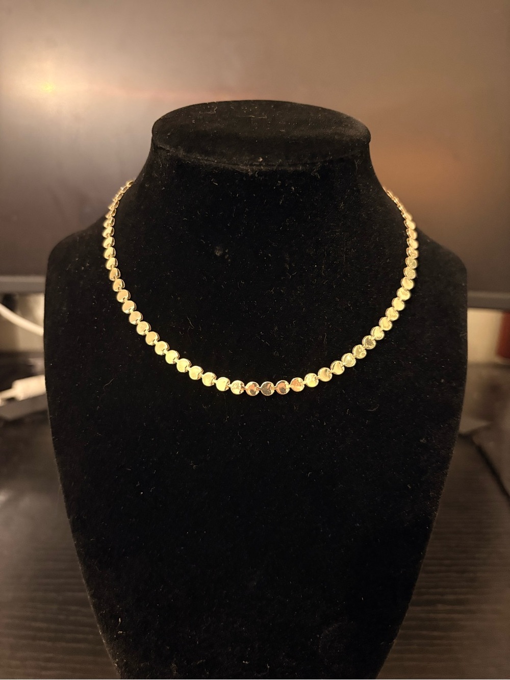Gold Disc Tennis Necklace